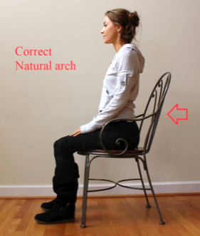 Correct posture when sitting