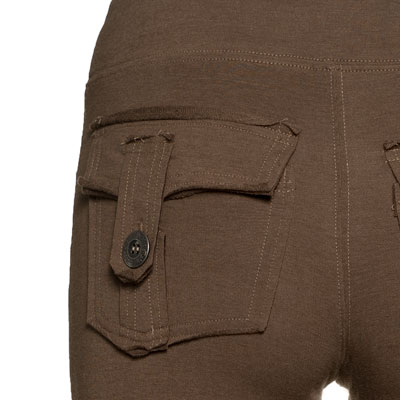 Brown Pocket Leggings back pocket details