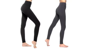 Bamboo High Waist Leggings in Black and Charcoal Grey