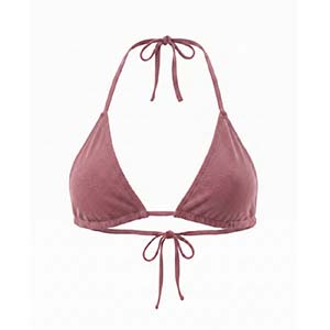 Dusty rose triangle bikini top made from Tencel Lyocell