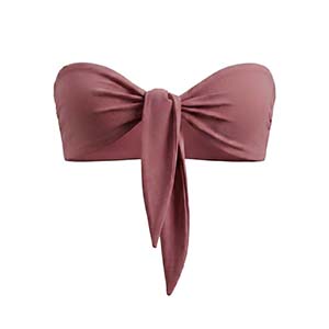 Dusty rose bandeau tie bikini top