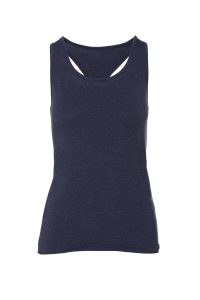 Navy blue women's sustainable bamboo cotton racerback tank top